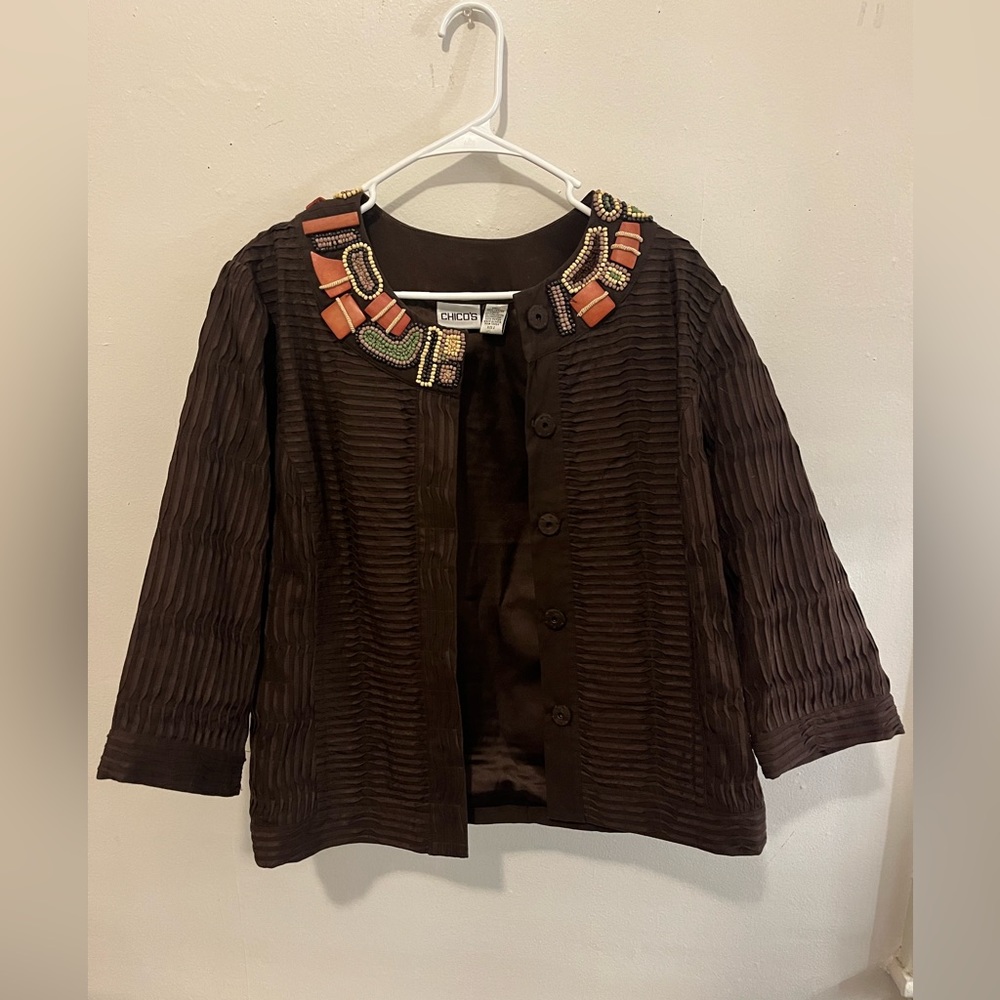 Chico’s Coat with beads